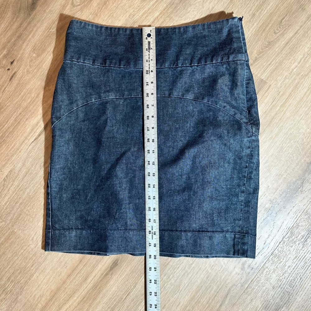 Gap Denim Mini Skirt Women 8 Dark Blue Side Zip Stretch Indie Sleaze Y2K Bodycon - Picture 8 of 16